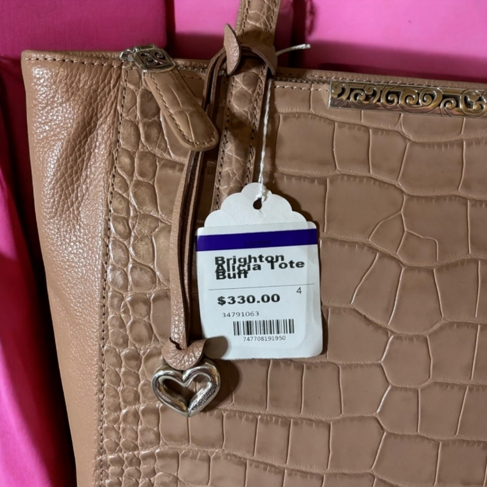 **Brighton Mingle Alicia Buff Croc-embossed Handbag - Picture 6 of 6